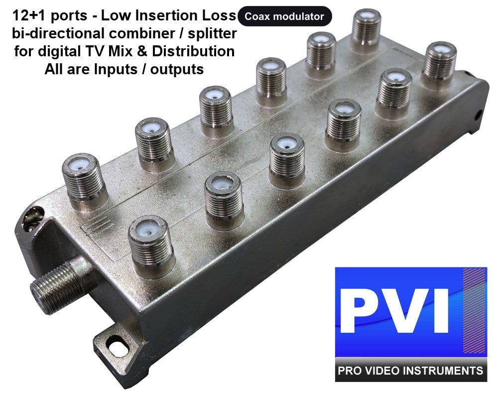 Coax modulator coaxial combiner splitter for digital TV channel distribution multi modulator combining