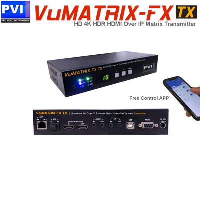 VuMATRIX FX Transmitter β 4K HDMI-over-IP Extender (PoE, Fiber/Cat6)