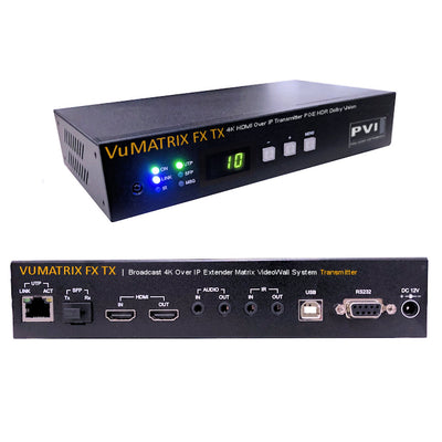 VuMATRIX FX Transmitter — 4K HDMI-over-IP Extender (PoE, Fiber/Cat6)