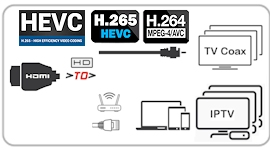 H.265 HEVC / H.264 HDMI To Coax TV + IPTV