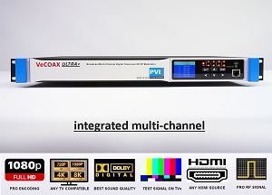 VECOAX ULTRA-4 Professional 4 Channels CC HDMI RF Modulator for HDMI to Coax Video Distribution Over Coax to Unlimited TVs as HDTV Channels