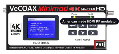 MINIMOD-4K upgrade - full 4K American made HDMI RF modulator over coax