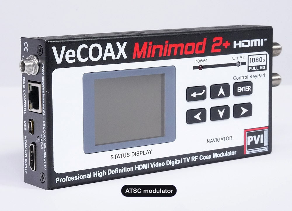ATSC modulator compact aluminum enclosure left side view