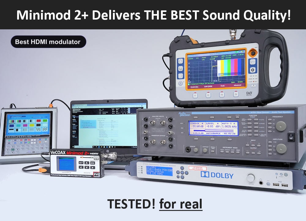 Best HDMI modulator broadcast-grade Dolby Digital AC-3 audio test results