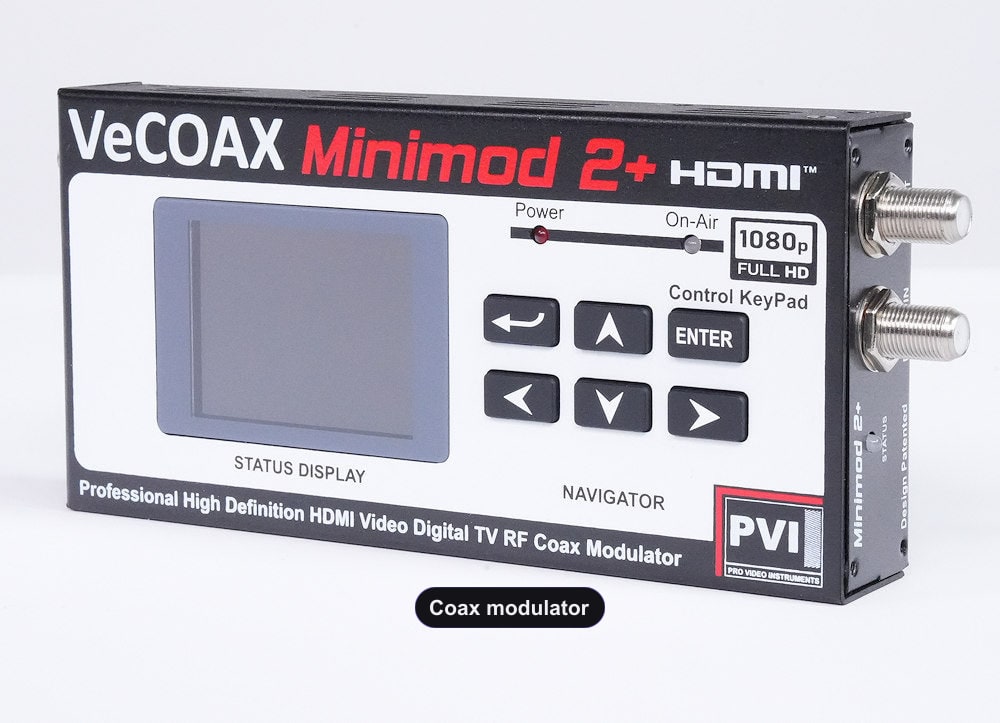 Coax modulator professional build quality right side ventilation