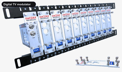Digital TV modulator blade rack kit mount 10 or more units in single rack space