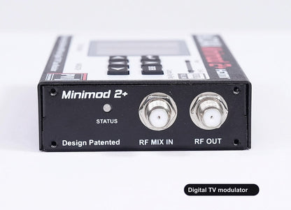 Digital TV modulator coaxial RF output connector for TV distribution