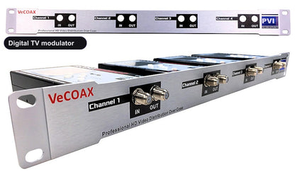 Digital TV modulator rack mount 4 channels in single 1RU panel