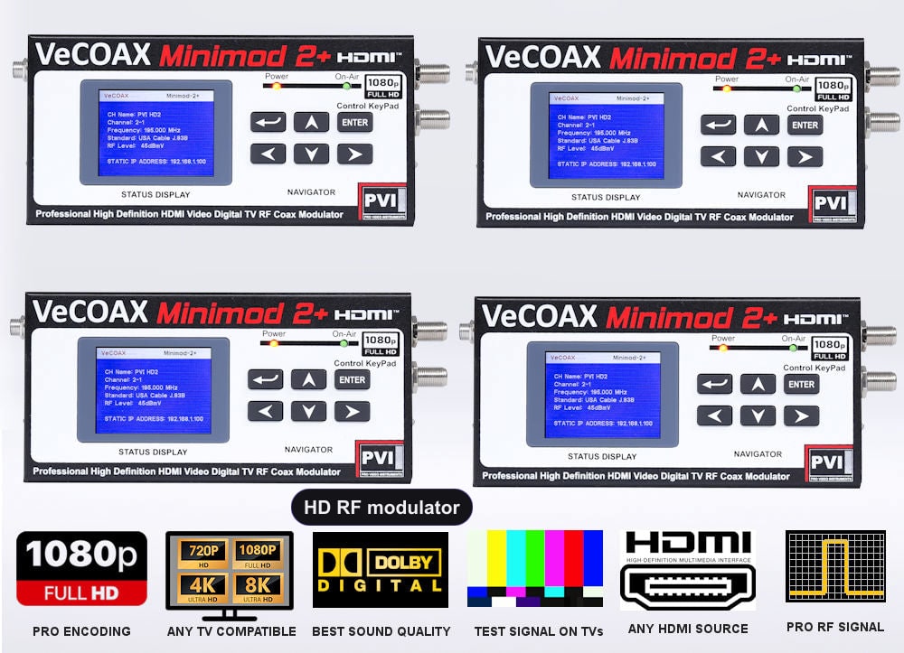 HD RF modulator 4-pack bundle deal - four MINIMOD 2+ units