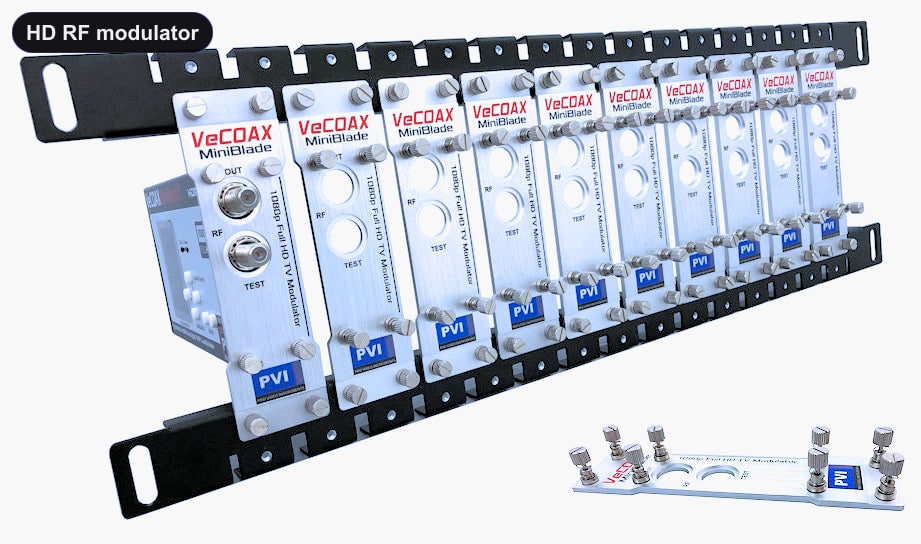 HD RF modulator blade rack kit mount 10 or more units in single rack space