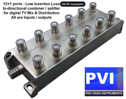 HD RF modulator coaxial combiner splitter for digital TV channel distribution multi modulator combining