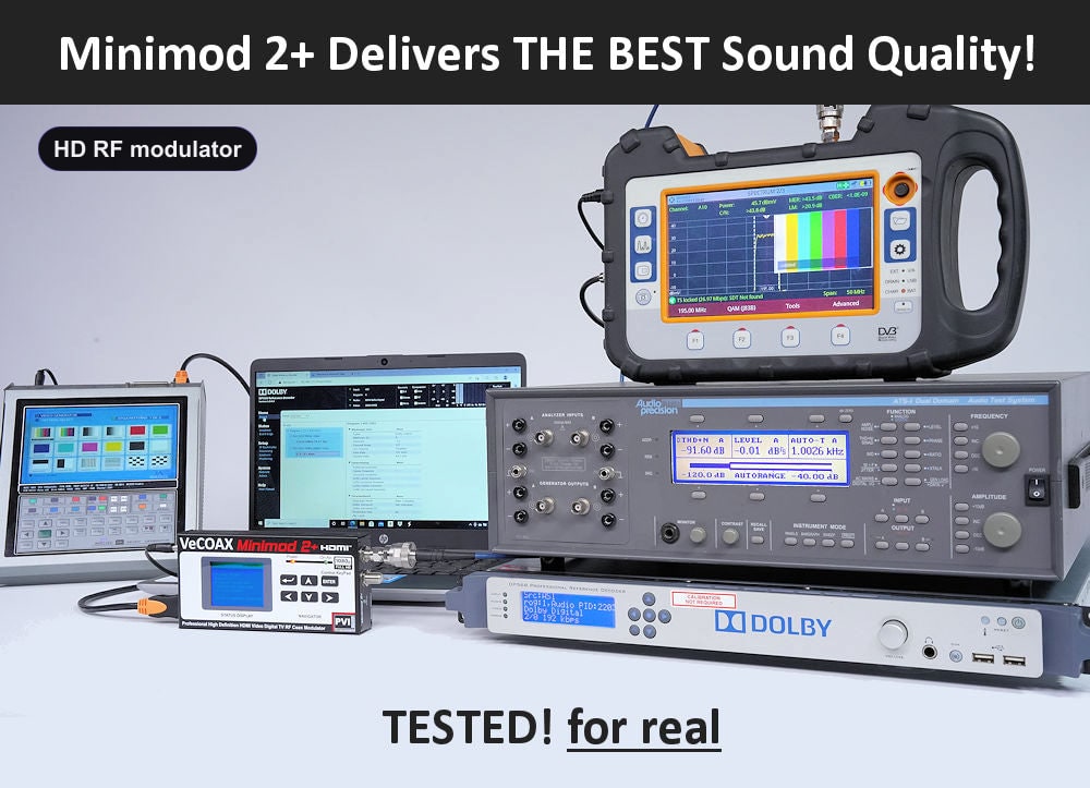 HD RF modulator broadcast-grade Dolby Digital AC-3 audio test results