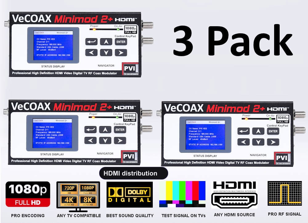 HDMI distribution 3-pack bundle deal - three MINIMOD 2+ units
