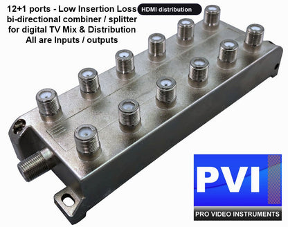 HDMI distribution coaxial combiner splitter for digital TV channel distribution multi modulator combining