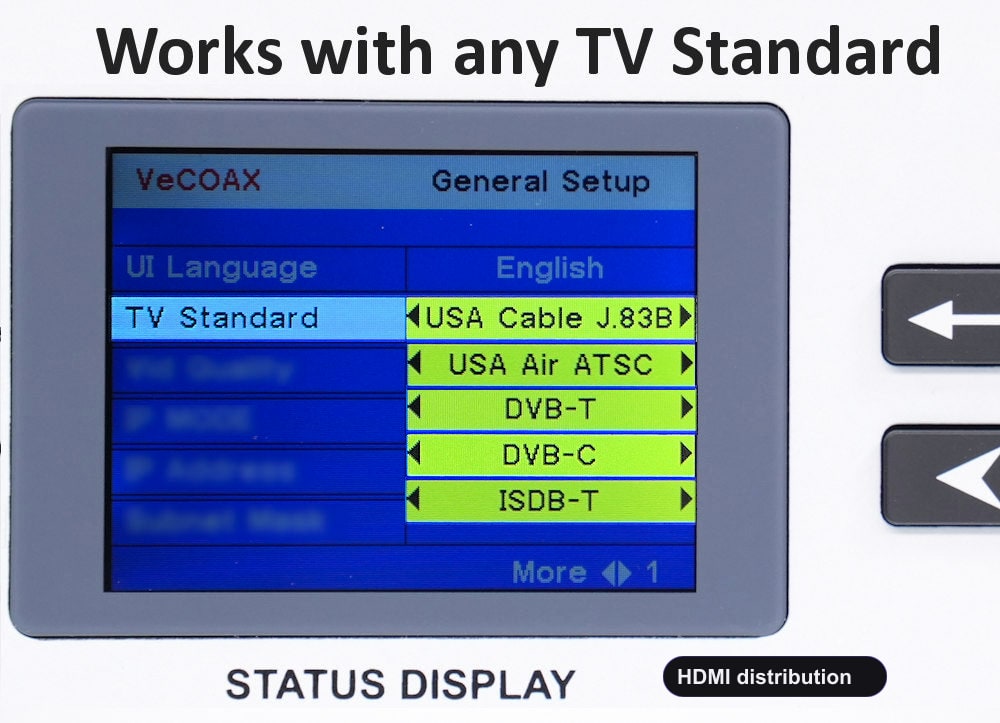 HDMI distribution universal TV standards QAM ATSC DVB-T DVB-C ISDB-T