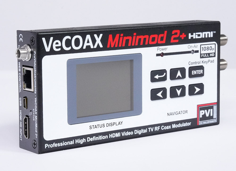 HDMI modulator compact aluminum enclosure left side view