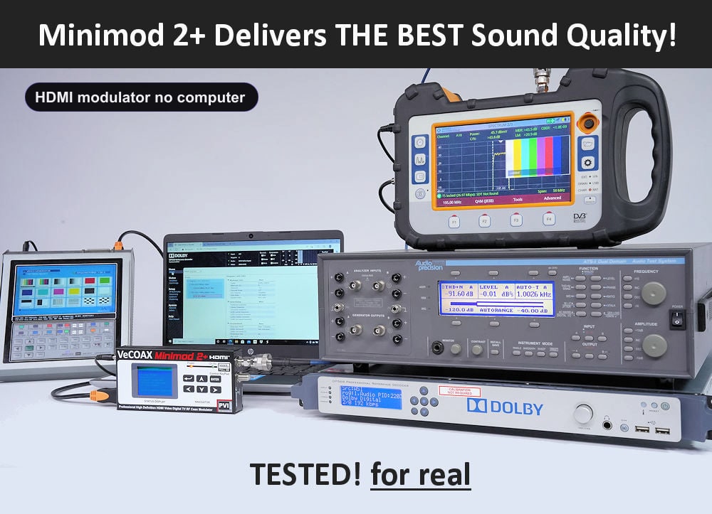 HDMI modulator no computer broadcast-grade Dolby Digital AC-3 audio test results