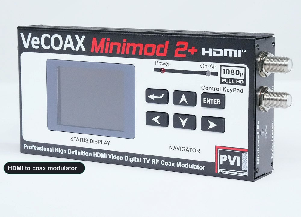 HDMI to coax modulator professional build quality right side ventilation