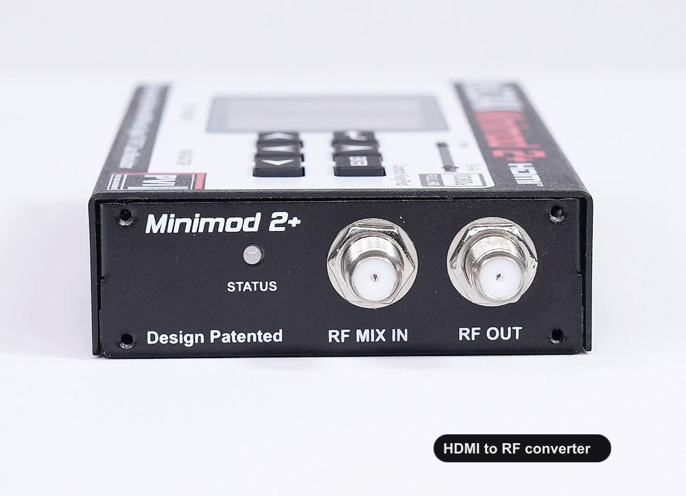 HDMI to RF converter coaxial RF output connector for TV distribution