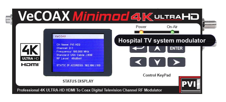 MINIMOD-4K upgrade - full 4K Hospital TV system modulator over coax