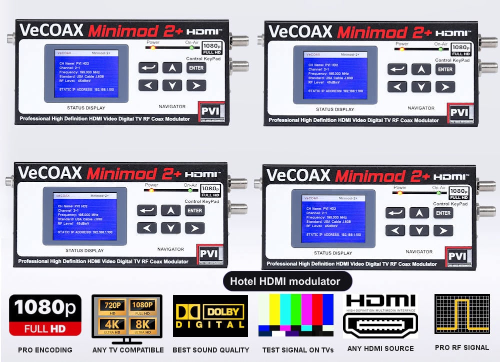 Hotel HDMI modulator 4-pack bundle deal - four MINIMOD 2+ units