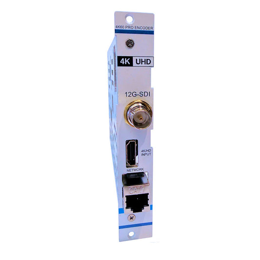 INFINIUM 4K60 broadcast encoder card 12G-SDI HDMI 2.1 input for HEVC 4K IP streaming and distribution
