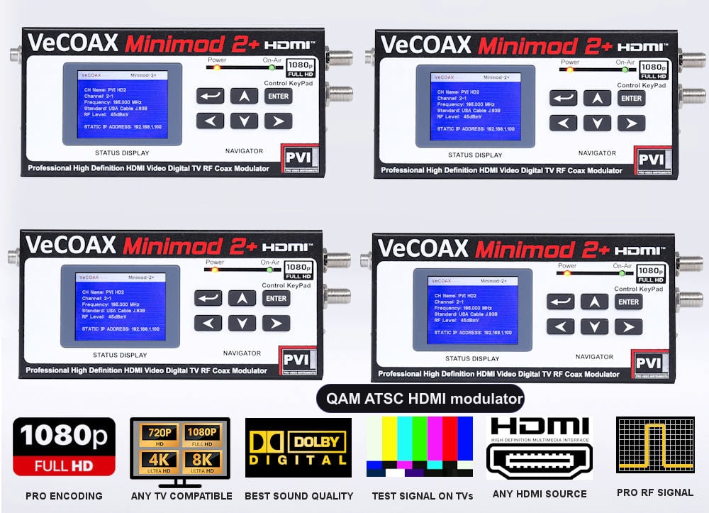 QAM ATSC HDMI modulator 4-pack bundle deal - four MINIMOD 2+ units
