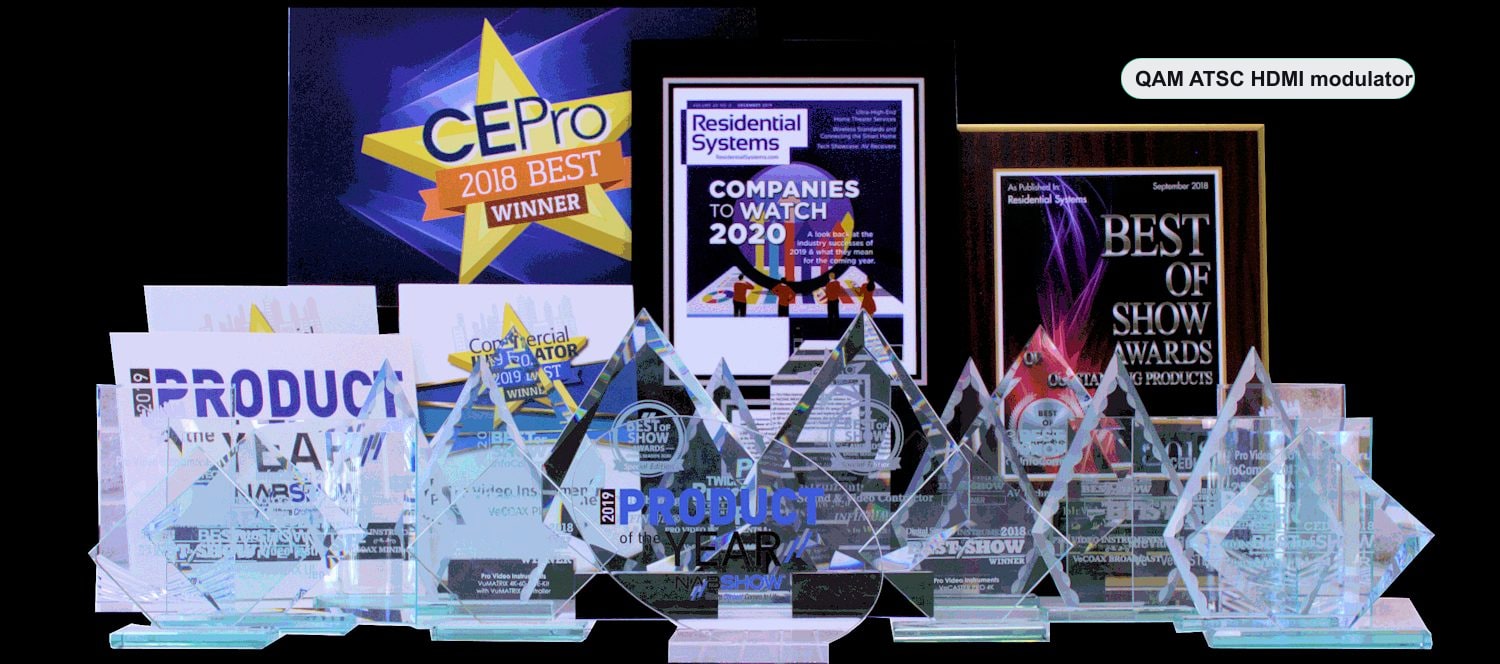 QAM ATSC HDMI modulator VeCOAX MINIMOD 2+ multiple industry awards NAB CE Pro CEDIA