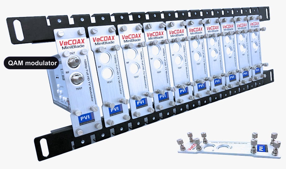 QAM modulator blade rack kit mount 10 or more units in single rack space