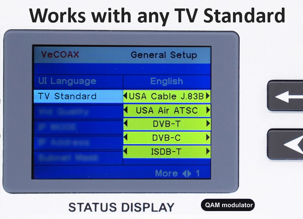 QAM modulator universal TV standards QAM ATSC DVB-T DVB-C ISDB-T