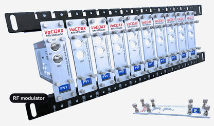 RF modulator blade rack kit mount 10 or more units in single rack space