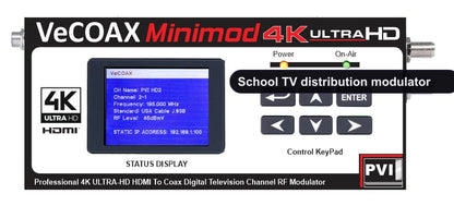 MINIMOD-4K upgrade - full 4K School TV distribution modulator over coax