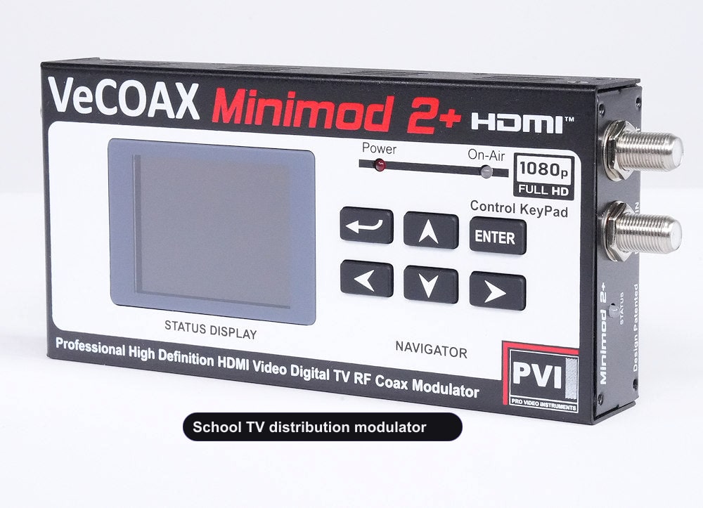School TV distribution modulator professional build quality right side ventilation