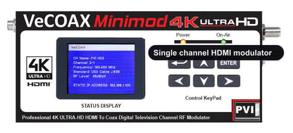 MINIMOD-4K upgrade - full 4K Single channel HDMI modulator over coax