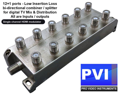Single channel HDMI modulator coaxial combiner splitter for digital TV channel distribution multi modulator combining