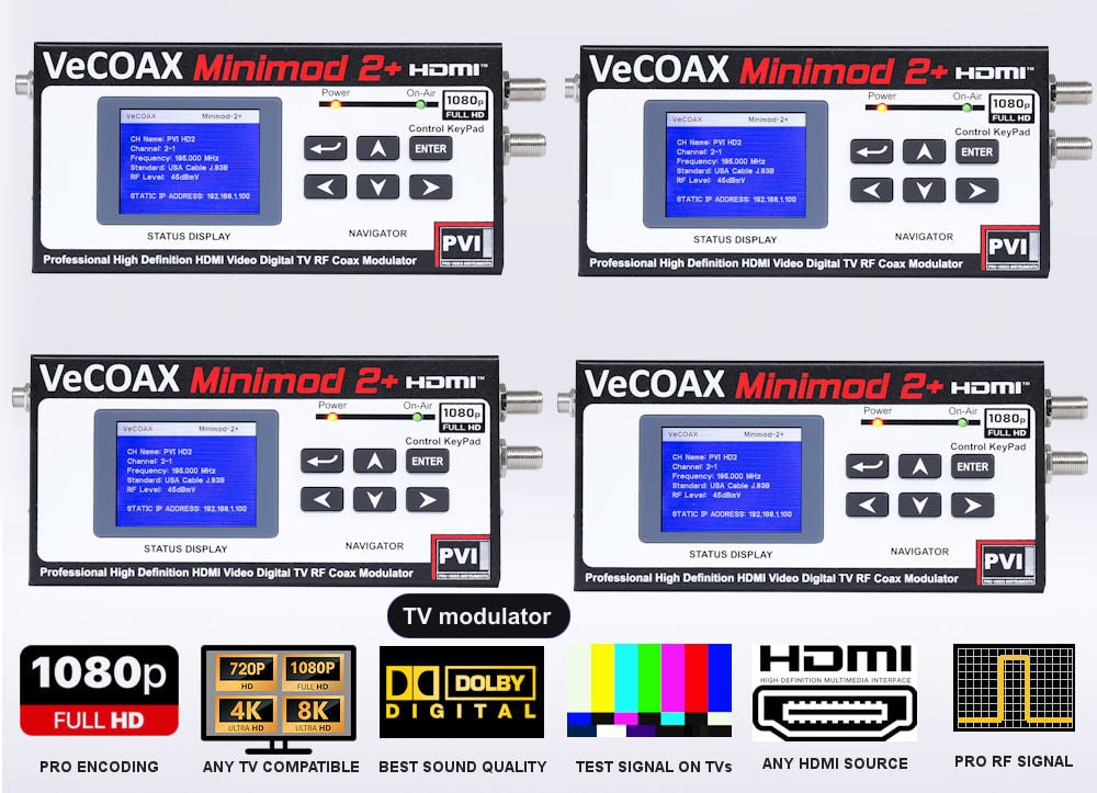 TV modulator 4-pack bundle deal - four MINIMOD 2+ units