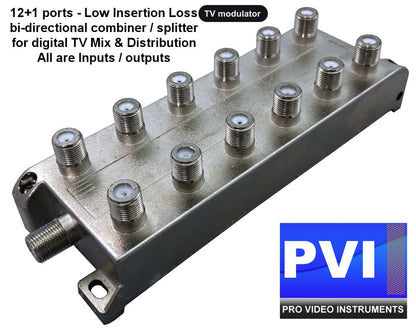 TV modulator coaxial combiner splitter for digital TV channel distribution multi modulator combining
