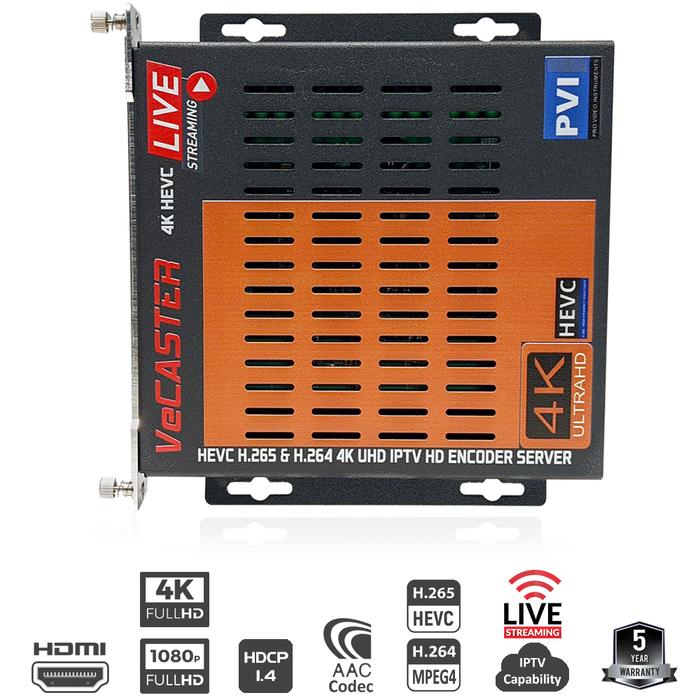 VeCASTER 4K HEVC HDMI 2.0b IPTV encoder professional UHD live streaming top view