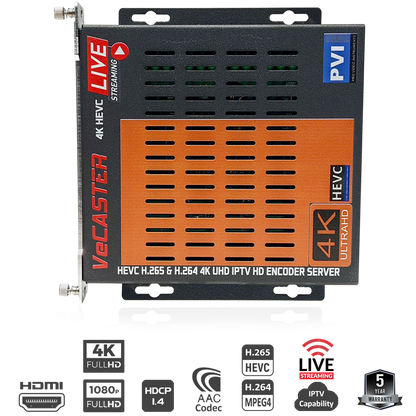 VeCASTER 4K HEVC HDMI 2.0b IPTV encoder professional UHD live streaming top view