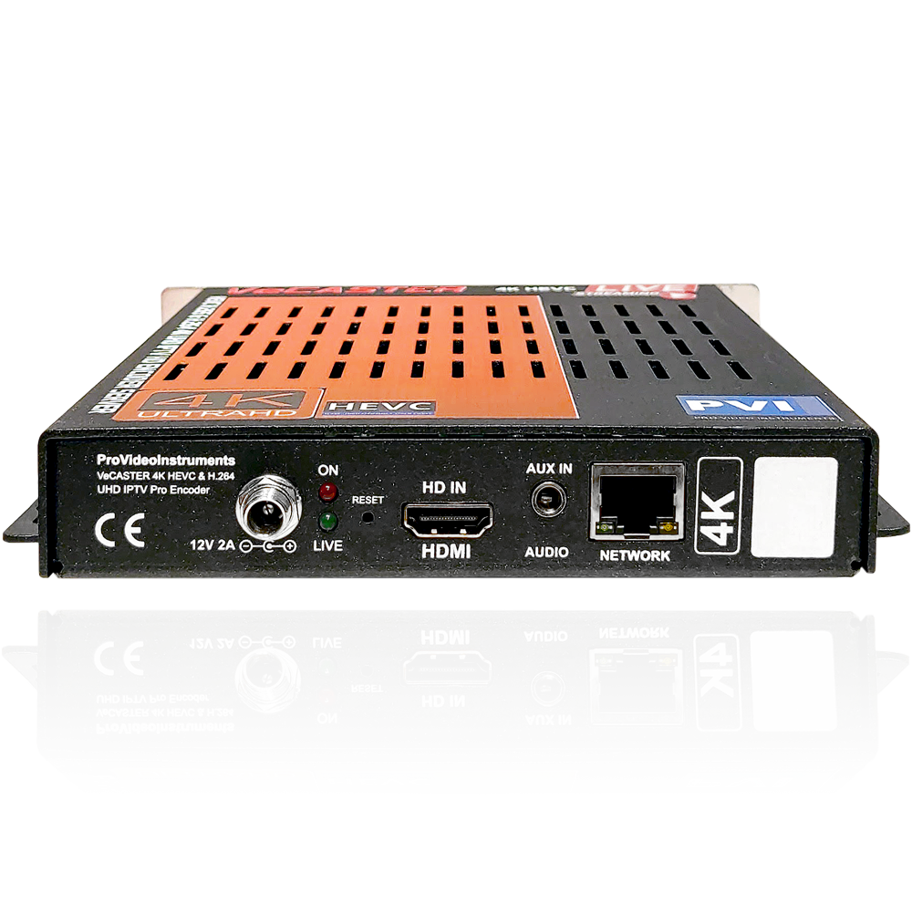 VeCASTER 4K HEVC IPTV encoder rear HDMI 2.0b input and gigabit ethernet ports