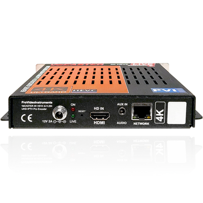 VeCASTER 4K HEVC IPTV encoder rear HDMI 2.0b input and gigabit ethernet ports
