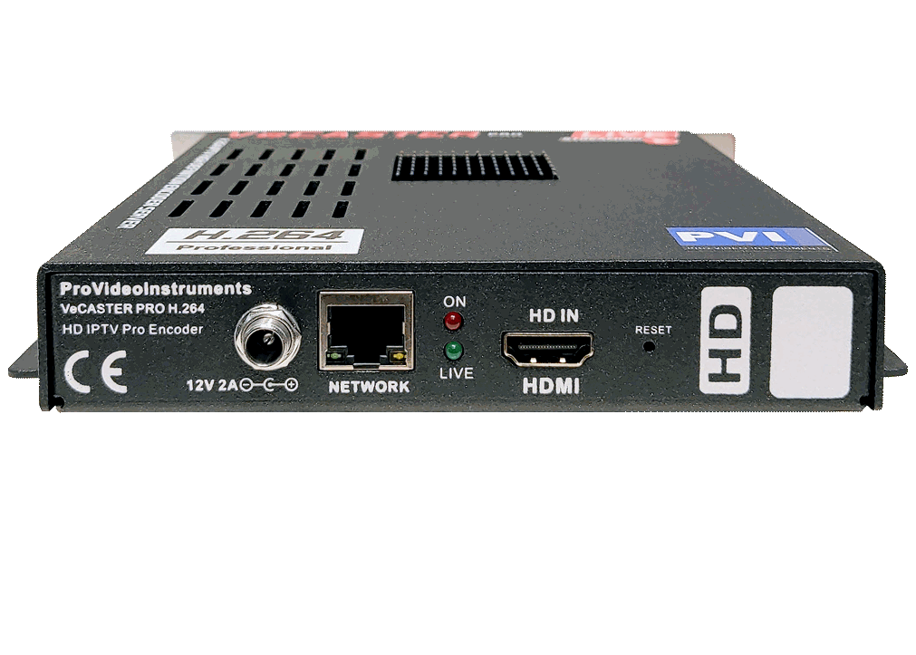 VeCASTER HD H.264 IPTV encoder connection diagram for professional HDMI live streaming