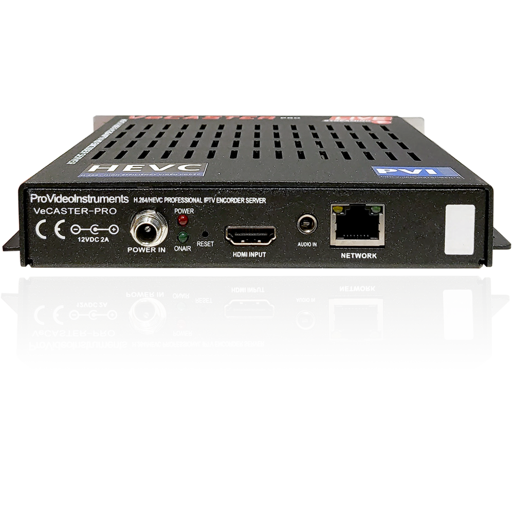 VeCASTER PRO HDMI NDI IPTV encoder rear HDMI input and ethernet connections