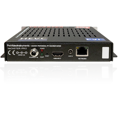 VeCASTER PRO HDMI NDI IPTV encoder rear HDMI input and ethernet connections