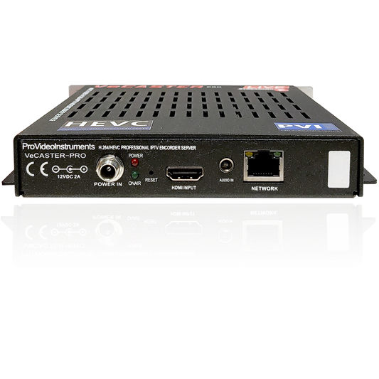 VeCASTER PRO HDMI NDI IPTV encoder rear HDMI input and ethernet connections