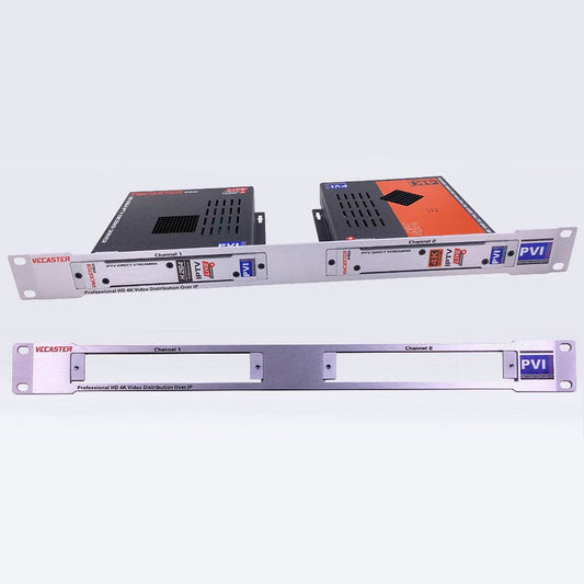 VeCASTER RACK-PLATE-KIT 1RU mounting bracket and rail for secure rack installation of VeCASTER IPTV encoders