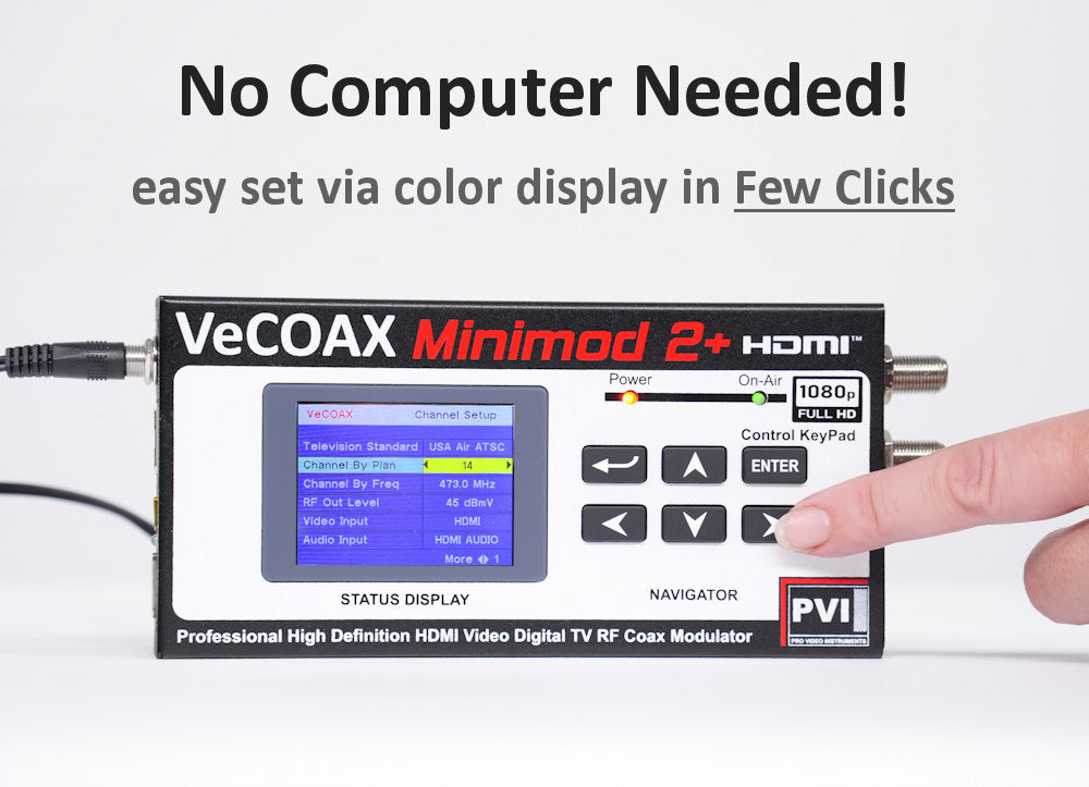 VeCOAX MINI BLADE Modular — vecoax minimod 2 plus does not require a computer to setup and is very easy to use cd1d 433d 87cd