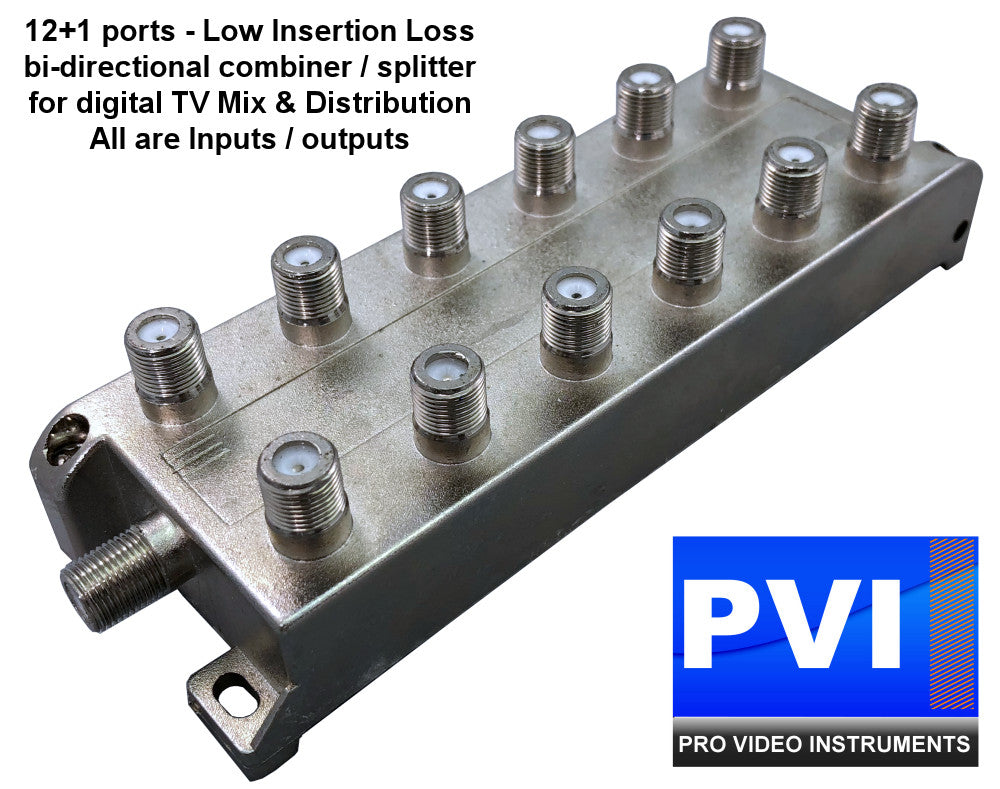 Coax combiner splitter to combine multiple 4K modulator channels onto one coax