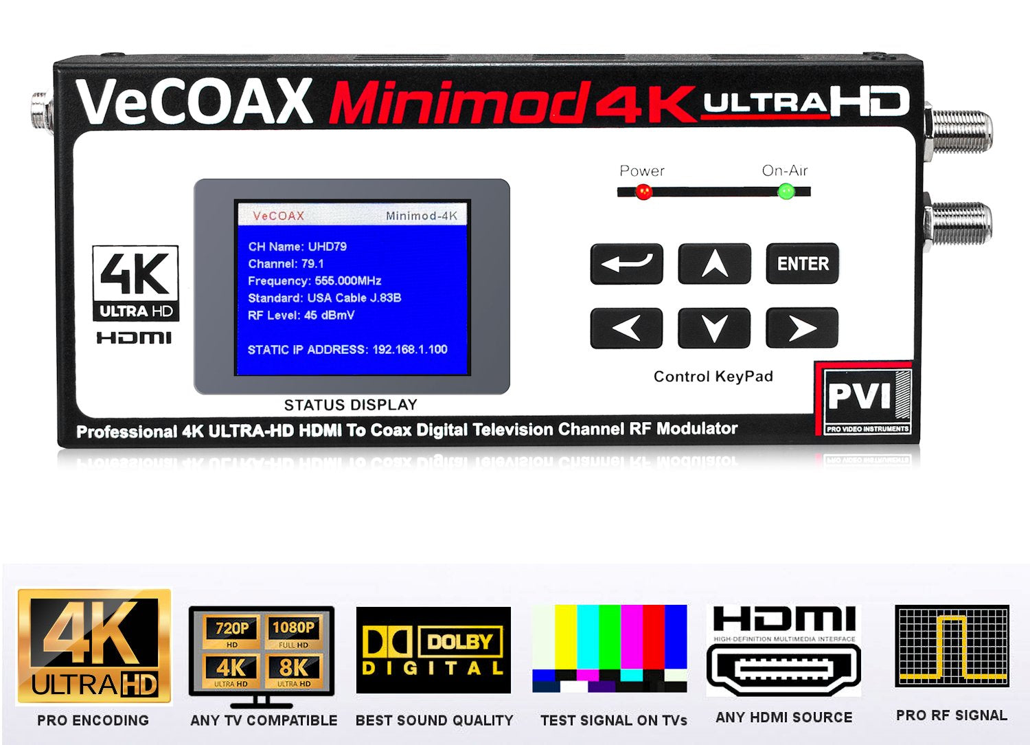 4K Ultra-HD HDMI RF Modulator Over Coax | VeCOAX MINIMOD 4K
