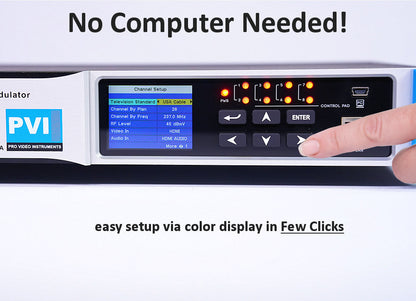 VeCOAX ULTRA+ Multichannel — multi channel hdtv rf modulator with color display easy setup vecoax ultra plus by pvi provideoinstruments